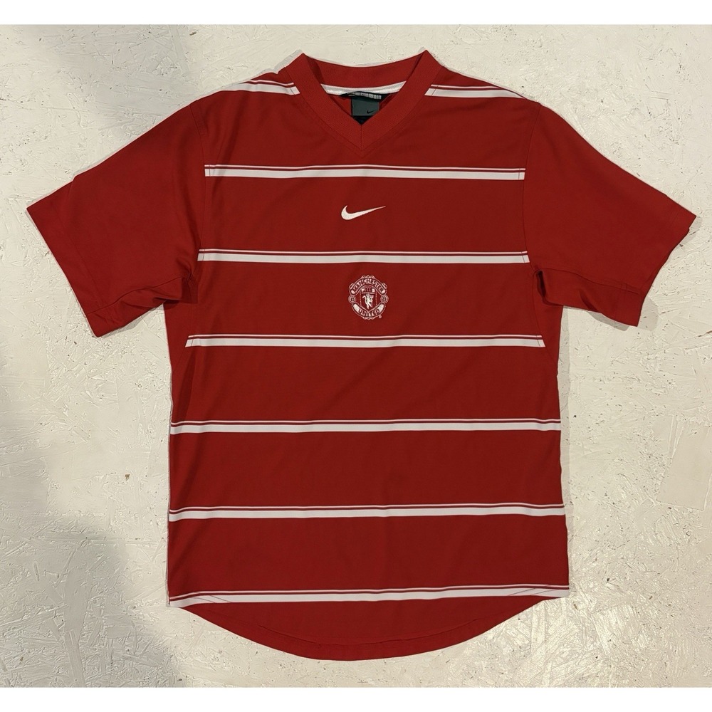 Vintage 90s Nike Manchester United Training Jersey Youth‎ Large Mens S Striped